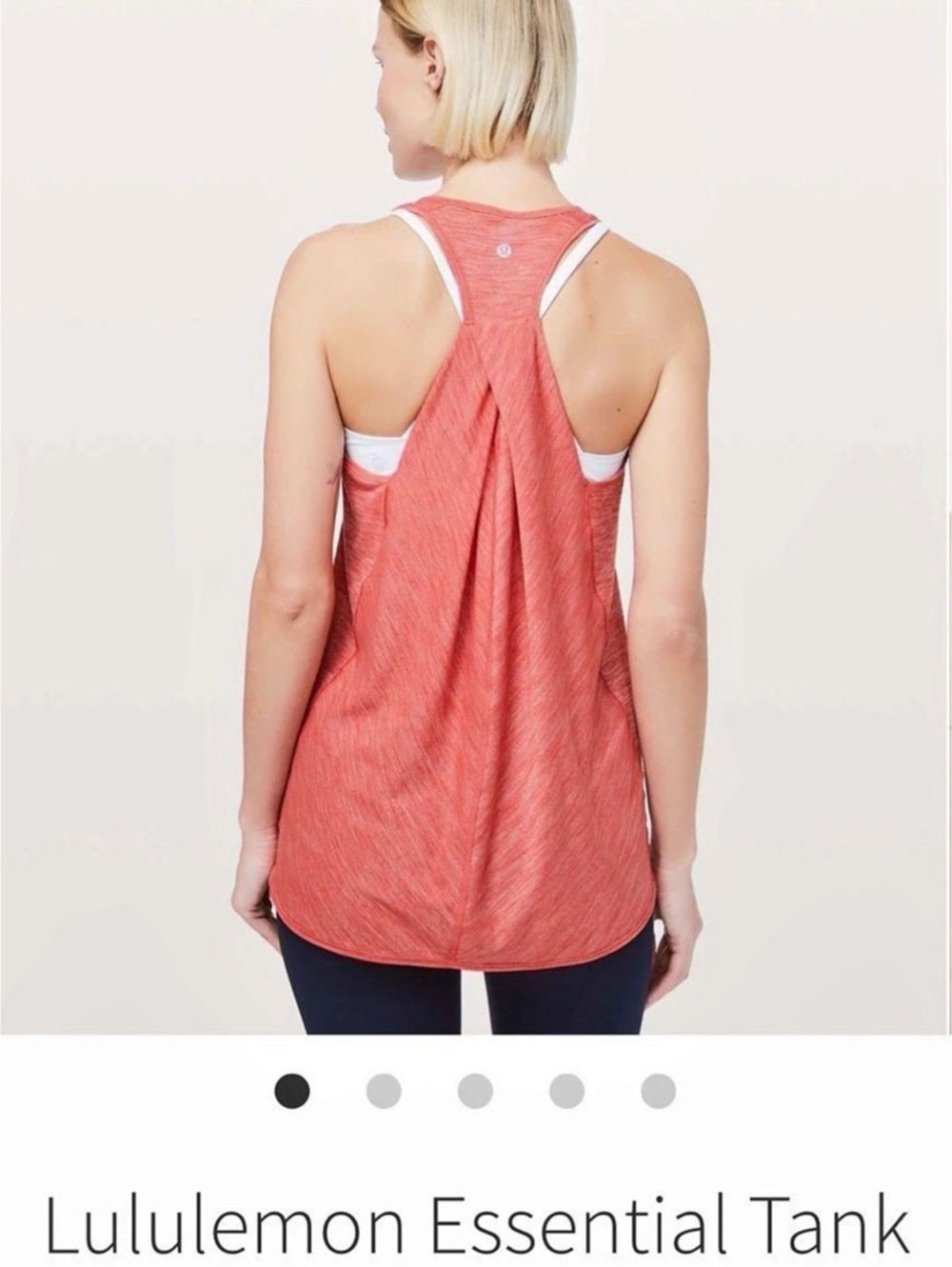 Lululemon Essential Tank Coral Poppy Pink Size 8